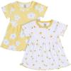 imageGerber Baby Girls Toddler 2Pack Short Sleeve Cotton DressesYellow Floral