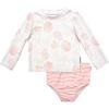 imageGerber Girls Baby Toddler Long Sleeved Rashguard Swim Bathing Suit SetPink Shells