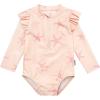 imageGerber Girls Toddler Long Sleeve One Piece Rashguard SwimsuitPink Starfish
