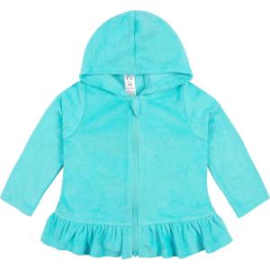 imageBaby ampamp Toddler Girls Pink Zipper Hoodie Terry CoverupAqua