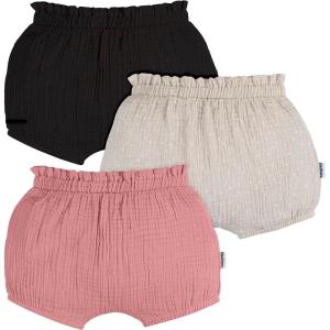 imageGerber Baby Girls 3Pack Bubble ShortsBlackDotPink