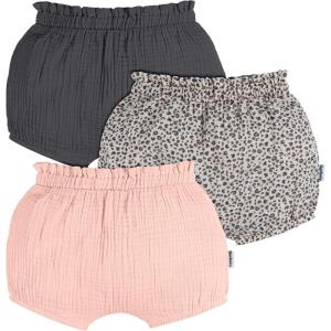 imageGerber Baby Girls 3Pack Bubble ShortsGreyLeopardPink