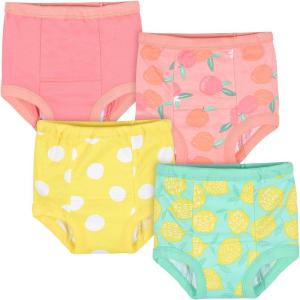 imageGerber Baby Girls Infant Toddler 4 Pack Potty Training Pants UnderwearPeach and Yellow