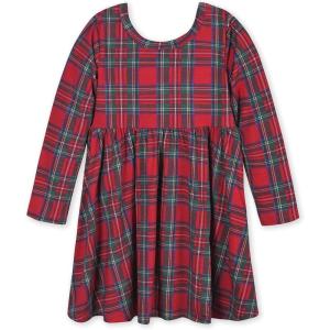 imageGerber Baby Girls Toddler Buttery Soft Long Sleeve Twirl Dress with Viscose Made from EucalyptusPlaid About You