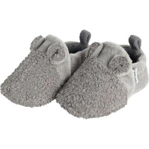 imageGerber UnisexBaby Fleece Lined Non Skid Soft Slipper Booties with EarsGrey Ears