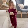 imageGerber Baby Girls Sweater Knit Romper JumpsuitPurple Flowers