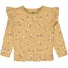 imageGerber Baby Girls Toddler 2Pack Double Ruffle Long Sleeve TopsMustard Floral