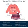 imageGerber Baby Girls Toddler 2Piece LongSleeve Tee ampamp Pleated Skirt SetApple Picking Pink Plaid