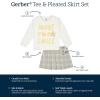 imageGerber Baby Girls Toddler 2Piece LongSleeve Tee ampamp Pleated Skirt SetSmile Plaid