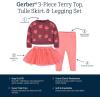 imageGerber Baby Girls Toddler 3Piece French Terry Top Tulle Tutu ampamp Legging SetPink Apples