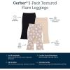 imageGerber Baby Girls Toddler MultiPack Premium LeggingsBrown Flowers  Oatmeal and Black