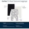 imageGerber Baby Girls Toddler MultiPack Premium LeggingsGray Flowers  Cream and Black