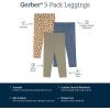 imageGerber Baby Girls Toddler MultiPack Premium LeggingsGreen  Leopard Print and Blue