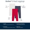 imageGerber Baby Girls Toddler MultiPack Premium LeggingsRed  Blue and Polka Dot