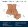 imageGerber babygirls 2 Piece Dress and Diaper Cover SetDitsy Floral