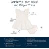 imageGerber babygirls 2 Piece Dress and Diaper Cover SetIvory