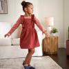 imageGerber babygirls Toddler 2 Piece Overall Dress SetOrange Leaves