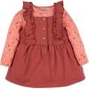 imageGerber babygirls Toddler 2 Piece Overall Dress SetOrange Leaves