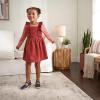 imageGerber babygirls Toddler 2 Piece Overall Dress SetOrange Leaves