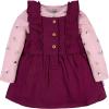 imageGerber babygirls Toddler 2 Piece Overall Dress SetPurple Floral