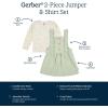 imageGerber babygirls Toddler 2 Piece Overall Dress SetToddler Green Floral