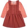 imageGerber babygirls Toddler 2 Piece Overall Dress SetToddler Orange Leaves