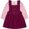 imageGerber babygirls Toddler 2 Piece Overall Dress SetToddler Purple Floral