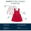 imageGerber babygirls Toddler 2 Piece Overall Dress SetToddler Red Holly Berries