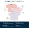 imageGerber babygirls Toddler 3pack Short Sleeve TeesFlower