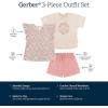 imageGerber babygirls Toddler Girls Shirt and Shorts SetPink Floral