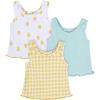 imageGerber Baby Girls 3Pack Racer Back Tank TopsBlue Lemons