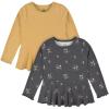 imageGerber Baby Girls Toddler 2Pack Peplum Waist TopsMustard Floral