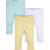 imageGerber Baby Girls Toddler MultiPack Premium LeggingsYellow White Blue