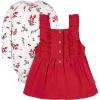 imageGerber babygirls Toddler 2 Piece Overall Dress SetRed Holly Berries