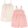 imageGerber babygirls Toddler 2pack Sleeveless Romper JumpsuitRose Pink Dots