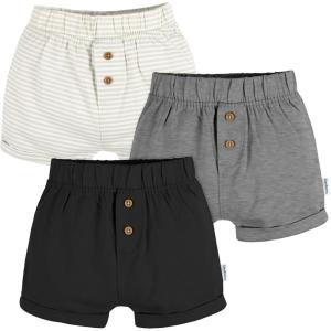 imageGerber Baby Boys 3Pack Knit ShortsBlack