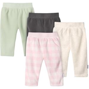 imageGerber Baby Girls 4Pack Microfleece PantsPink Gingham