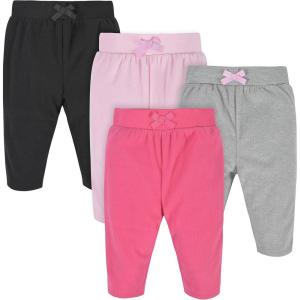 imageGerber Baby Girls 4Pack Microfleece PantsPinkGrayBlack