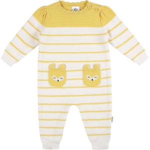 imageGerber Baby Girls Sweater Knit Romper JumpsuitYellow Fox