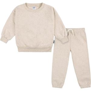 imageGerber Baby Girls Toddler 2piece Fleece Sweatshirt and Jogger SetOatmeal Heather