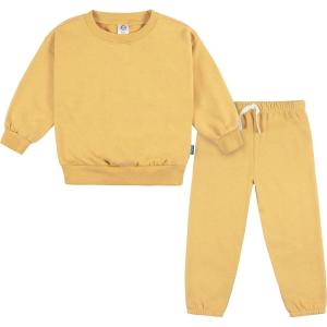imageGerber Baby Girls Toddler 2piece Fleece Sweatshirt and Jogger SetYellow Solid