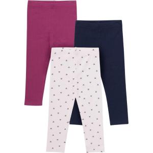 imageGerber Baby Girls Toddler MultiPack Premium LeggingsPink Bows  Blue  Purple