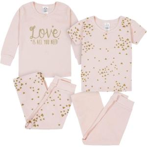 imageGerber Baby Girls Toddler Snug Fit 4Piece Pajama SetLove Pink