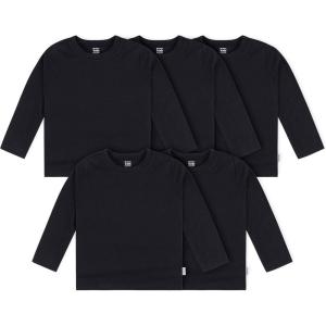 imageGerber Baby Toddler 5Pack Solid Long Sleeve TShirts Jersey 160 GSMBlack