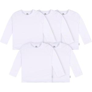 imageGerber Baby Toddler 5Pack Solid Long Sleeve TShirts Jersey 160 GSMWhite
