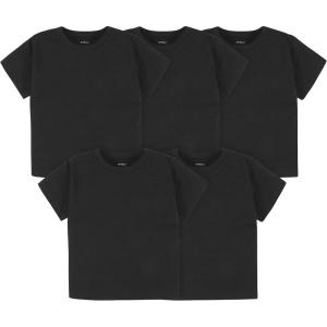 imageGerber Baby Toddler 5Pack Solid Short Sleeve TShirts Jersey 160 GSMBlack
