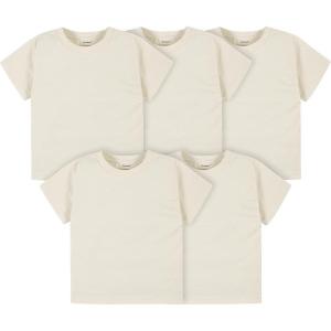 imageGerber Baby Toddler 5Pack Solid Short Sleeve TShirts Jersey 160 GSMNatural