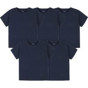 imageGerber Baby Toddler 5Pack Solid Short Sleeve TShirts Jersey 160 GSMNavy