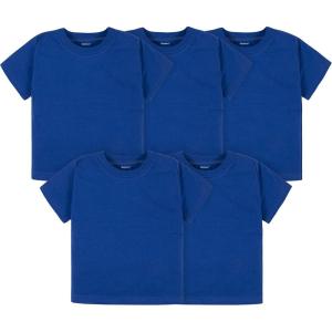 imageGerber Baby Toddler 5Pack Solid Short Sleeve TShirts Jersey 160 GSMRoyal