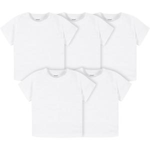 imageGerber Baby Toddler 5Pack Solid Short Sleeve TShirts Jersey 160 GSMWhite